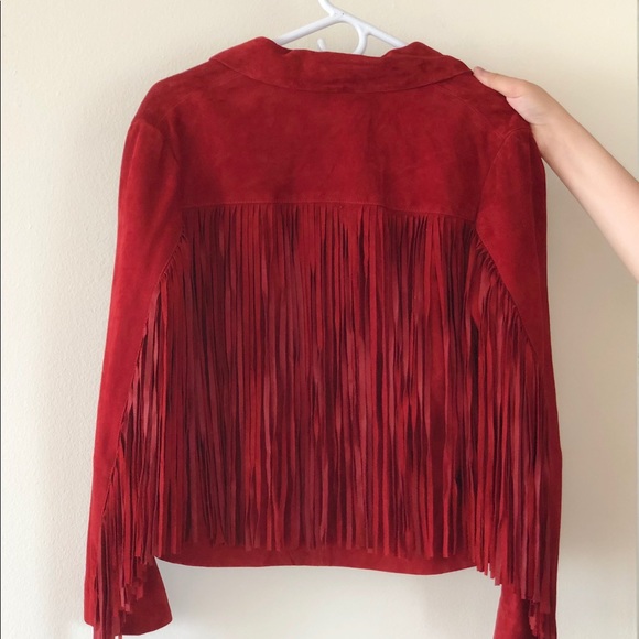 Maje Fringe Suede Jacket - Picture 2 of 8